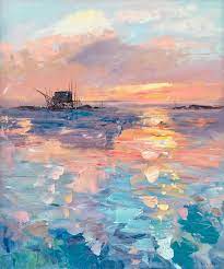 Sunset Wall Art Canvas Print Ocean Art