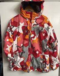 686 Girls' Youth Evolution Pink/ Orange Stars Snowboarding Ski Jacket Size  XL | eBay