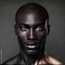handsome black man with bright makeup