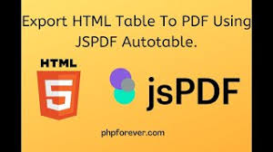 export html table to pdf