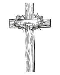 thorns wooden cross easter symbol