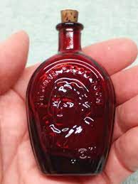 Mini Ruby Red Glass Bottle Flask