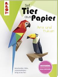 Tier Aus Papier Bastel Set Tukan Ara Origami Papierfalten Topp Kreativ De