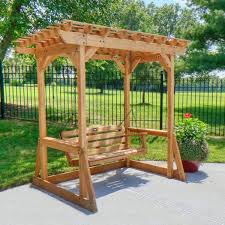 Cedar Wood Pergola Patio Swing