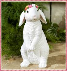 White Bunny Rabbit Garden Statue