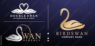 swan logotype golden colors design