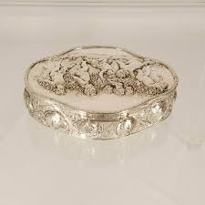 antique german jewelry box in silver