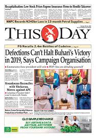 Monday 30th July 2018 By Thisday Newspapers Ltd Issuu