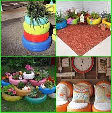 If you are not able to say goodbye to your old unwanted wheels, just upcycle them and bring them a new life. A Lots Of Different Use Of Old Tired Garden Ideas You Must Look On Tire Garden Diy Garden Seating Diy Garden