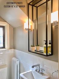Bathroom Shelf Mirror Modern Industrial