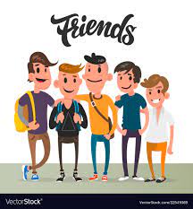 cartoon guys five best friends student
