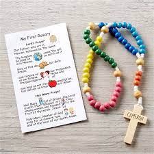 personalized multicolored wooden rosary