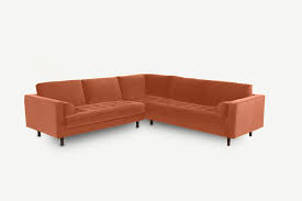 scott corner sofa burnt orange velvet