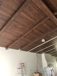 vaulted ceiling beams with laminate