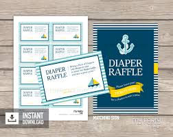 Nautical Baby Shower Printable Diaper Raffle Tickets And Sign My