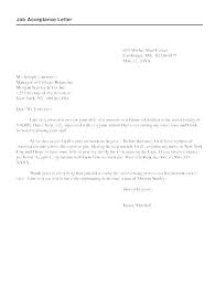 Employment Acceptance Letter Template Examples Formal Job Acceptance