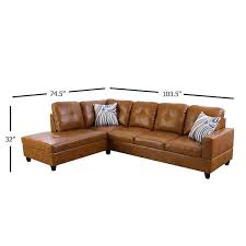 Faux Leather L Shaped Sectional Sofa