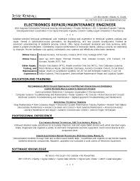 Telecom Resume Examples General Maintenance Technician Resume