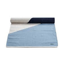 blue and white horizon cotton rug on