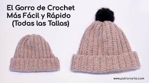 patrón gorro a crochet muy fácil y