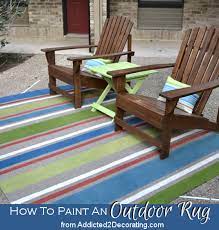 outdoor rug with painted stripes