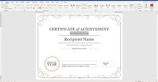 013 Microsoft Word Certificate Template Free Download