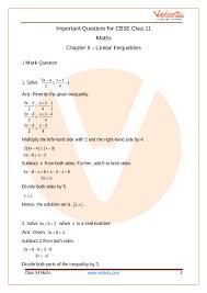 Cbse Class 11 Maths Chapter 6 Linear