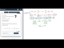 Linear Equations With Fractions Level