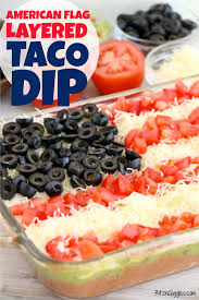 american flag layered taco dip bitz