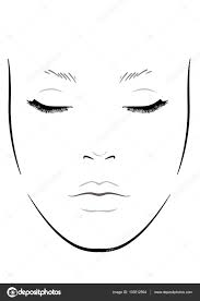 face chart makeup artist blank template vector ilration
