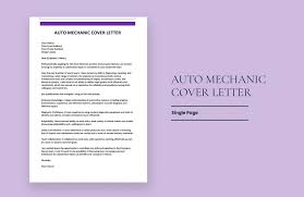 auto mechanic cover letter in word