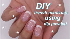 diy french manicure tutorial using dip