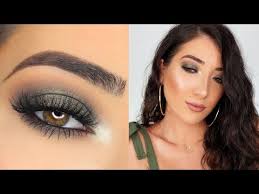 olive green smokey eye makeup tutorial