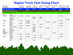 2015 Napier Truck Tent Sizing Chart Sportz And Backroadz