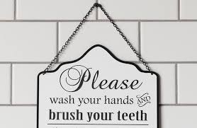 4.6 out of 5 stars 713. Hanging Enamel Bathroom Rules Sign Decor Steals