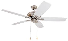52 Braxton Brushed Nickel Indoor Ceiling Fan No Light Transitional Ceiling Fans By Palm Coast Imports