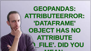 dataframe object has no attribute