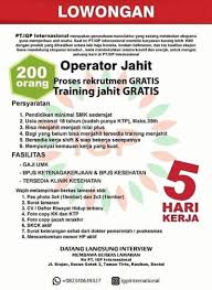 Temukan perumahan terbaru & sewa pabrik di klaten. Disnakertrans Lowongan Operator Jahit Di Pt Igp Internasional Yogyakarta