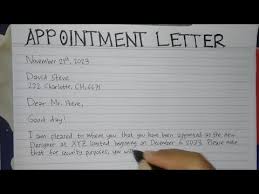 how to write an appointment letter step
