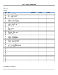 Vehicle Inspection Sheet Template Large Fill Onlinentable
