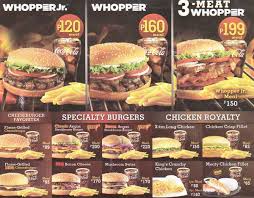 Burger king philippines has many different tasty burgers to choose from. Burger King Menu Menu For Burger King Ermita Manila