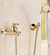 All the accessories are included, easy to install. Juno Gold Polished Single Handle Wall Installation Bathtub Faucet With Handheld Shower