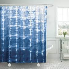 Us 17 23 31 Off Eco Friendly Shower Curtain With Hooks Watercolor Shibori Indigo Blue Tie Dye Design Navy Batik Dyed Paint Traditional Water In