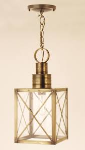 55h antique brass hanging lantern