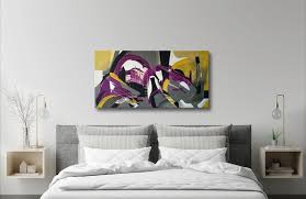 Purple And Yellow Contemporary Wall Art