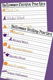 Halloween Cursive Handwriting Practice Worksheets A