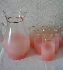 Vintage Blendo Pink Frosted Glass