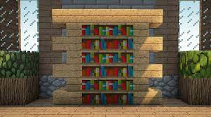 minecraft bookshelf and shelf design