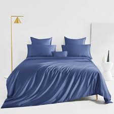 dark blue silk bed sheets blue silk
