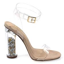 perspex heel clear strap dress sandal